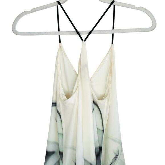 Milly Silk Dress Womens 0 Chiffon Smoke Print Delaney Vee Fairy Goth Glam Sultry - Picture 6 of 16